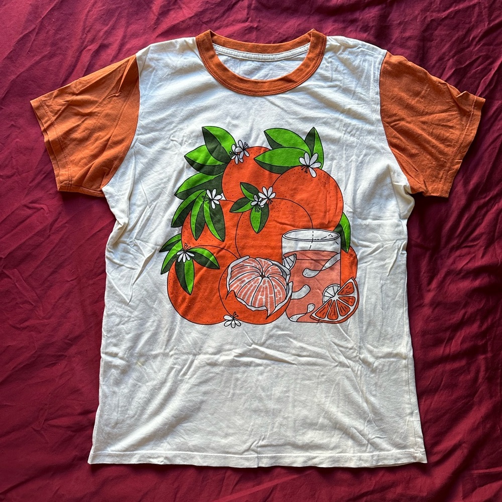 Big Bud Press OJ Tee - size Small (unisex) - Orange Juice